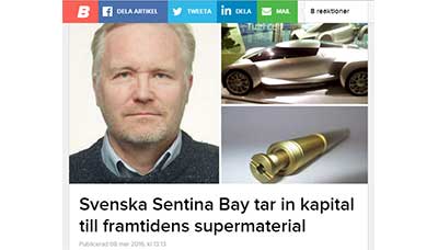 Svenska Sentina Bay tar in kapital till framtidens supermaterial